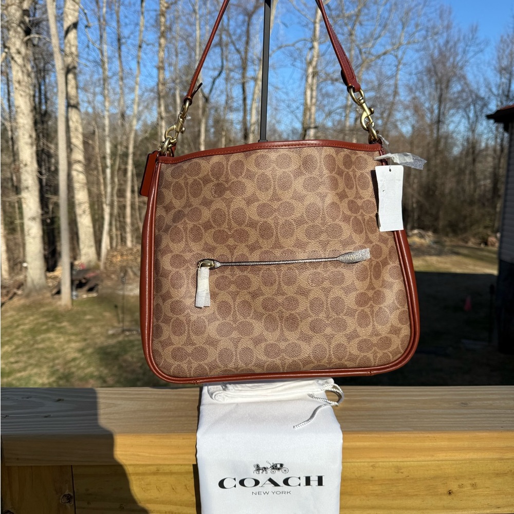 Coach Cary Crossbody NWT in Signature Canvas Rust/Cognac w/Coach Dustbag